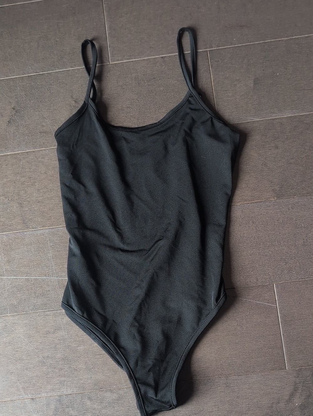 Classic Black Spaghetti Strap Bodysuit